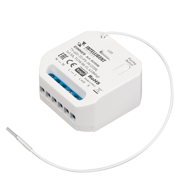 INTELLIGENT ARLIGHT Диммер TY-601-72-PS-IN (230V, 1x1.5A, TUYA Wi-Fi, 433Mhz) (IARL, IP20 Пластик, 3 года) Lednikoff