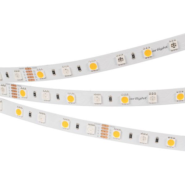 Светодиодная лента RT-B60-10mm 24V RGBW-Warm (14.4 W/m, IP20, 5m) (Arlight, Открытый) Lednikoff