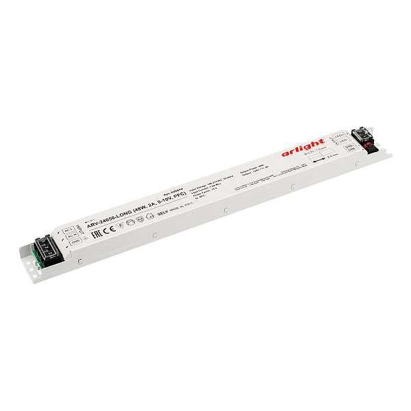 Блок питания ARV-24050-LONG (48W, 2A, 0-10V, PFC) (Arlight, IP20 Металл, 2 года) Lednikoff