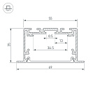 Профиль S2-LINIA69-F-2500 SEAMLESS ANOD (Arlight, Алюминий) Lednikoff