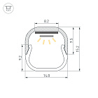 Профиль LINE-D-1515-2000 SQUARE ANOD (Arlight, Алюминий) Lednikoff