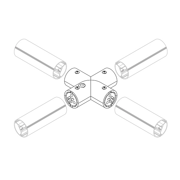 Соединитель профиля ROUND-D36-360-X90 (Arlight, Алюминий) Lednikoff