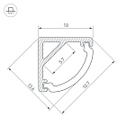 Профиль ARH-KANT-H10-2000 ANOD (Arlight, Алюминий) Lednikoff