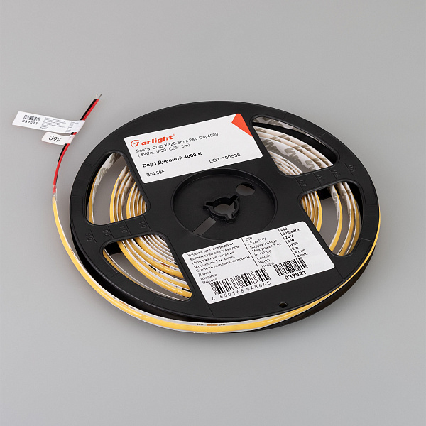 Светодиодная лента COB-X320-8mm 24V Day4000 (8 W/m, IP20, 5m) (Arlight, -) Lednikoff