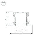 Профиль с экраном ALU-SLIM-H15-F-2000 ANOD+FROST (Arlight, Алюминий) Lednikoff