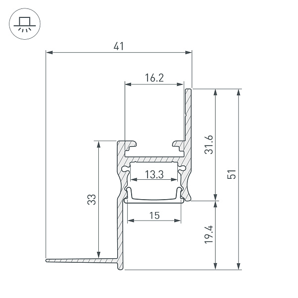 Профиль ARH-СEIL-S14-SHADOW-2000 BLACK (Arlight, Алюминий) Lednikoff