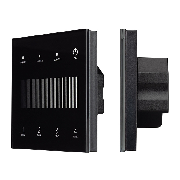 INTELLIGENT ARLIGHT Сенсорная панель SMART-DALI-301-11-4G-3SC-DT6 Черная (230V, встраиваемая, 2.4G) (IARL, IP20 Пластик, 5 лет) Lednikoff