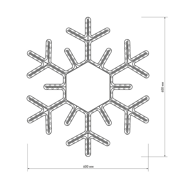 Фигура ARD-SNOWFLAKE-M5-600x600-216LED White (230V, 15W) (Ardecoled, IP65) Lednikoff