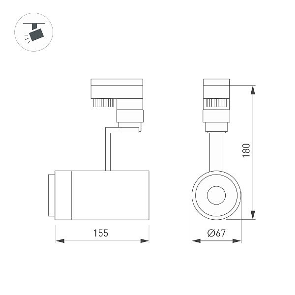 Светильник LGD-ZEUS-TRUECOLOR-4TR-R67-10W Warm3000 CRI98 (BK, 20-60 deg, 230V) (Arlight, IP20 Металл, 5 лет) Lednikoff