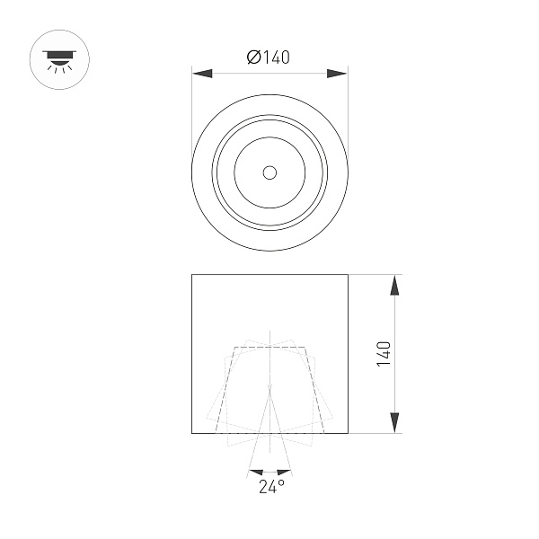 Светильник SP-FOCUS-R140-30W Warm White (Arlight, IP20 Металл, 3 года) Lednikoff