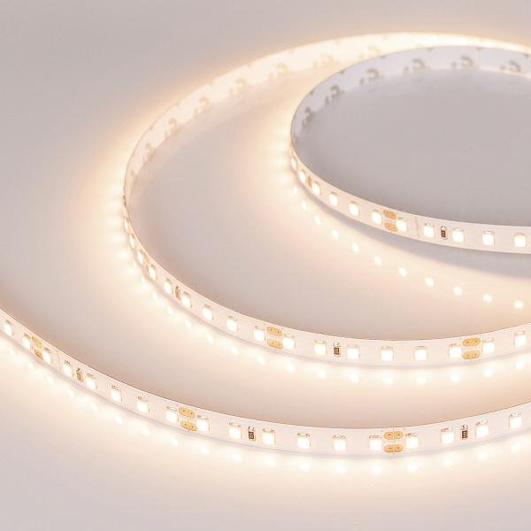 Светодиодная лента RT-A120-8mm 24V Warm3500 (9.6 W/m, IP20, 2835, 5m) (Arlight, Открытый) Lednikoff