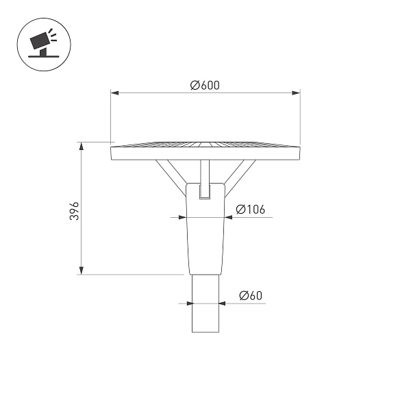 Светильник OXOR-LEIS-LUZ-600x600x396-30W Day4000 (BK, 120 deg, 230V) IP65  (Arlight, -) Lednikoff