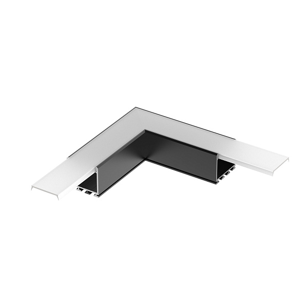 Угол PLS-LOCK-H25-L90 BLACK (с экраном MAT-L) (Arlight, Металл) Lednikoff