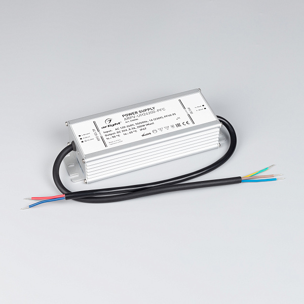 Блок питания ARPV-UH24200-PFC (24V, 8.3A, 200W) (Arlight, IP67 Металл, 7 лет) Lednikoff