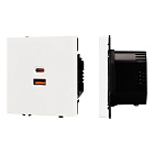 Механизм розетки с быстрой USB зарядкой SCT-NOBE-MUAC-SFPL-FC-WH (65W, QC3) (Arlight, Белый кварц) Lednikoff