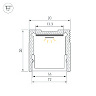 Профиль SL-SLIM20-H20-3000 ANOD (BY) (Arlight, Алюминий) Lednikoff