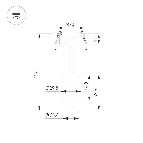 Светильник ART-NEMO-BUILT-ZOOM-R29.5-2W Warm3000 (BK, 15-45 deg, 24V) (Arlight, IP20 Металл, 5 лет) Lednikoff
