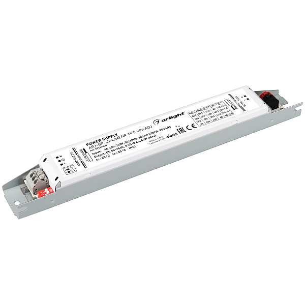 Блок питания ARJ-SP-40-LINEAR-PFC-HV-ADJ (40W, 50-160V, 0.25-0.4A) (Arlight, IP20 Металл, 5 лет) Lednikoff