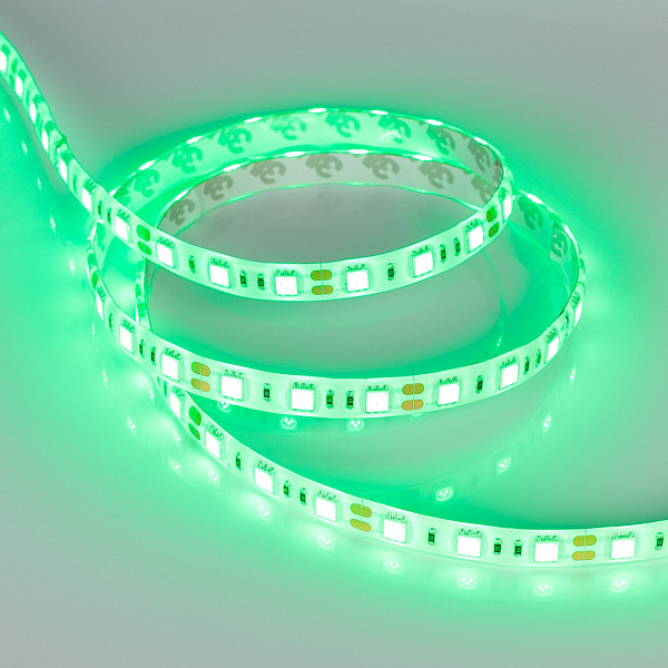 Светодиодная лента RTW 2-5000SE 12V Green 2x (5060, 300 LED, LUX) (Arlight, 14.4 Вт/м, IP65) Lednikoff