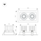 Светильник MS-VORTEX-BUILT-S210x117-2x20W Day4000 (BK-BK, 40 deg, 230V) (Arlight, IP20 Металл, 5 лет) Lednikoff