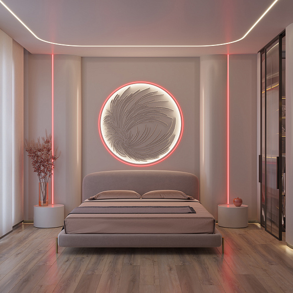 Светодиодная лента герметичная MOONLIGHT-SIDE-A168-4x10mm 24V Red (7.2 W/m, IP65, 5m, wire x2) (Arlight, Вывод прямой, 3 года)