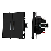 Механизм выключателя двухклавишный непроходной LED SWT-NOBE-MK02-SFPL-L-BK (230V, 10A) (Arlight, Черный оникс)