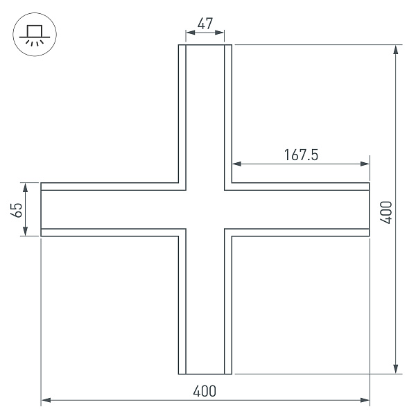 Крестовина SL-LINIA65-F (Arlight, Металл) Lednikoff