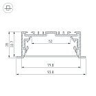 Профиль с экраном S2-LINIA94-F-2500 ANOD+OPAL (Arlight, Алюминий) Lednikoff