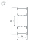 Профиль ARH-WALL-3385-DUAL-2000 ANOD (Arlight, Алюминий) Lednikoff