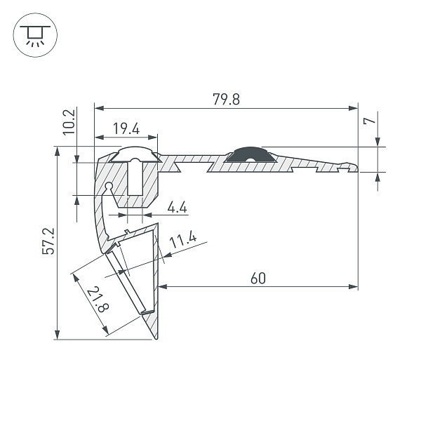 Профиль STEP-FRONT-2000 ANOD (Arlight, Алюминий) Lednikoff
