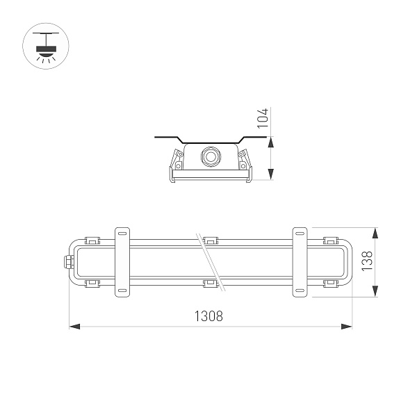 Светильник SP-KATANO-L1300-40W Day4000 (SL, 100 deg, 230V) (Arlight, IP65 Металл, 5 лет) Lednikoff