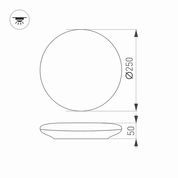 Светильник CL-FRISBEE-MOTION-R250-12W Warm3000 (WH, 180 deg, 230V) (Arlight, IP54 Пластик, 3 года) Lednikoff