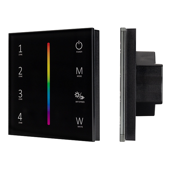Панель Sens SMART-P30-RGBW Black (230V, 4 зоны, 2.4G) (Arlight, IP20 Пластик, 5 лет) Lednikoff