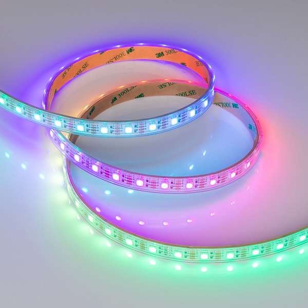 Светодиодная лента герметичная SPI-P-B60-12mm 12V RGB-PX1-BPT (8 W/m, IP66, 5060, 5m) (Arlight, бегущий огонь) Lednikoff