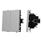 ARL NOBE Выключатель управления шторами 2 кл софт-тач никель SWT-MKR2-SFPL-IS (250V, 10A) (Arlight, -) Lednikoff