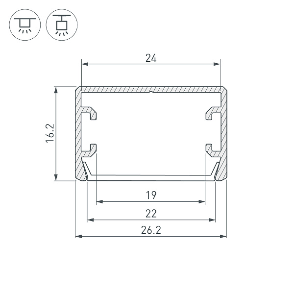 Профиль PLS-LOCK-H16-SMT-3000 ANOD (Arlight, Алюминий) Lednikoff