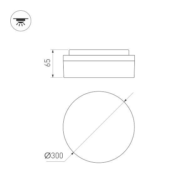 Светильник CL-BOUWER-MOTION-R300-21W Day4000-MIX (WH, 110 deg, 230V) (Arlight, IP54 Пластик, 5 лет) Lednikoff