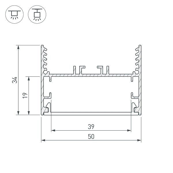 Угол SL-LINE-5035-135 (Arlight, Металл) Lednikoff