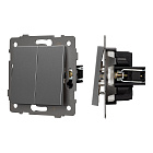 Механизм выключателя двухклавишный самовозвратный SWT-MKR2-PL-GR-V (250V, 10A) (Arlight, -) Lednikoff