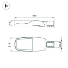 Светильник OXOR-TURI-799х319-200W Warm3000 (GR, 144x75 deg, 230V) IP66 (Arlight, -) Lednikoff