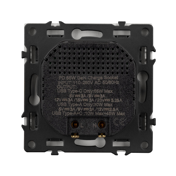 Механизм розетки с быстрой USB зарядкой SCT-NOBE-MUAC-SFPL-FC-WH (65W, QC3) (Arlight, Белый кварц) Lednikoff