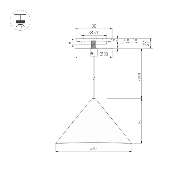 Светильник SP-MAKOTO-R550-14W Warm2700 (BK, 36 deg, 230V, TRIAC) (Arlight, IP20 Металл, 3 года) Lednikoff