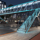 Светодиодная лента герметичная MOONLIGHT-SIDE-A140-12x17mm 24V Blue (8 W/m, IP67, 5m, wire x2) (Arlight, Вывод боковой, 3 года)