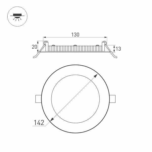 Светильник DL-142M-13W Warm White (Arlight, IP40 Металл, 3 года) Lednikoff