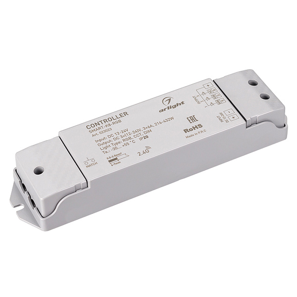 Контроллер SMART-K8-RGB (12-24V, 3x6A, 2.4G) (Arlight, IP20 Пластик, 5 лет) Lednikoff