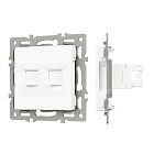 Механизм компьютерной розетки двойной SCT-MPC2-PL-WH (RJ-45, CAT6) (Arlight, -) Lednikoff