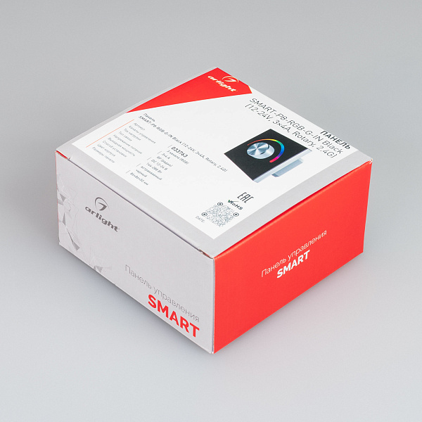 Панель SMART-P8-RGB-G-IN Black (12-24V, 3x4A, Rotary, 2.4G) (Arlight, IP20 Пластик, 5 лет) Lednikoff