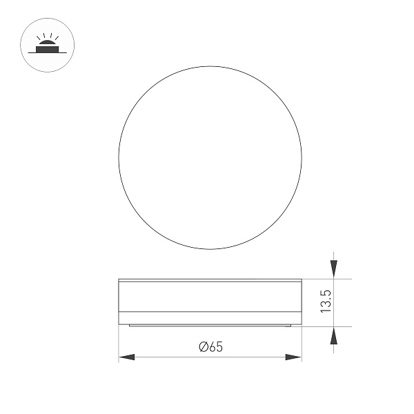 Накладка ART-DECK-CAP-ROLL-R65 (SL, STEEL) (Arlight, Металл) Lednikoff