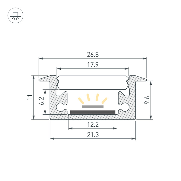 Профиль FLOOR27-H11-F-2000 ANOD (Arlight, Алюминий) Lednikoff