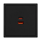ARL NOBE USB Розетка тип A+C софт-тач черный оникс SCT-MUAC-SFPL-FC-BK (65W, QC3) (Arlight, -) Lednikoff